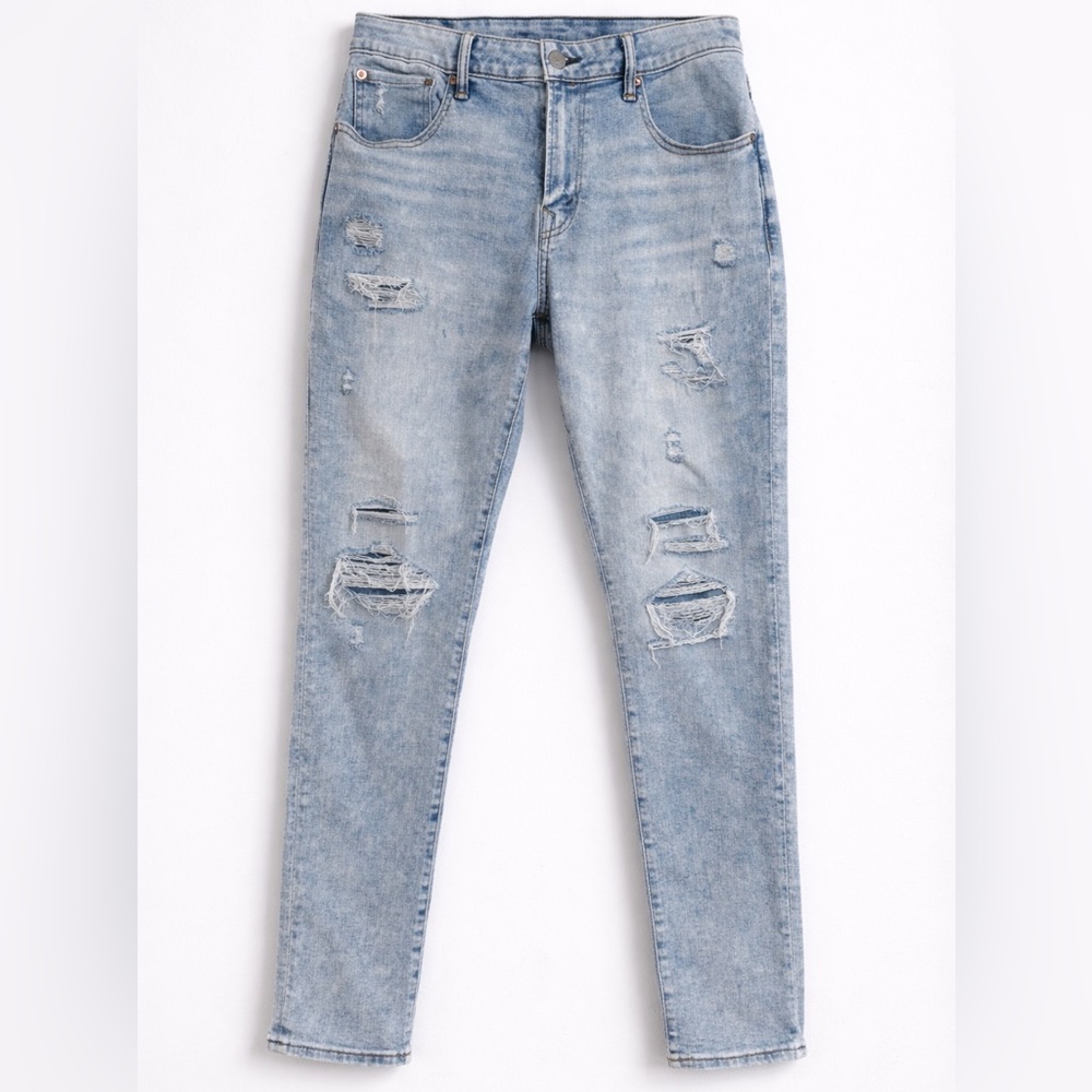 American Eagle AirFlex+ Temp Tech Distressed Light Wash Jeans Men’s 34x32